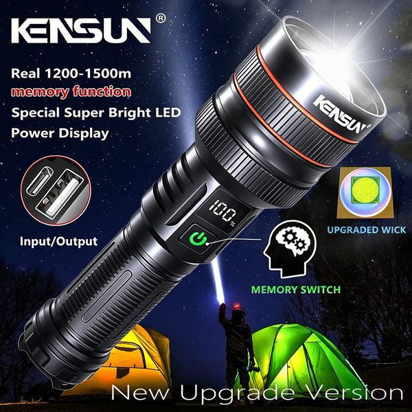 Heller Scheinwerfer, große Reichweite, LED-Taschenlampe, Typ C, Aufladung, starkes Licht, Lampe, taktische Taschenlampe, wasserdichter Zoom, Outdoor-Laterne