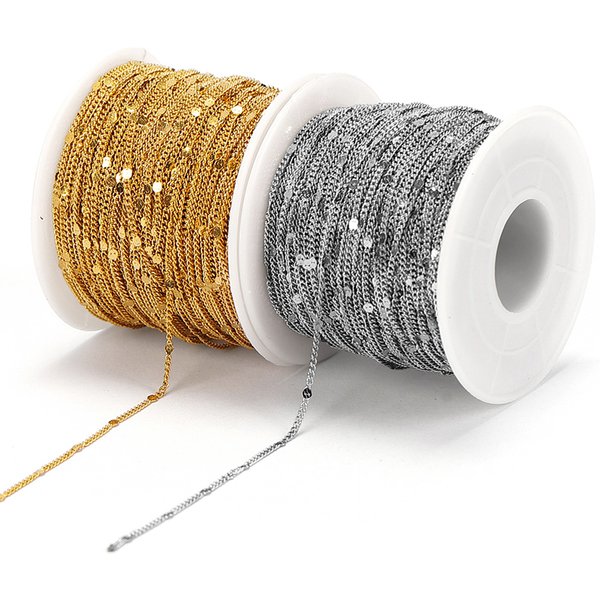Pendentifs circulaires en chaîne en acier inoxydable de 2 mètres, pour Bracelets de cheville, fabrication de bijoux, accessoires de bricolage