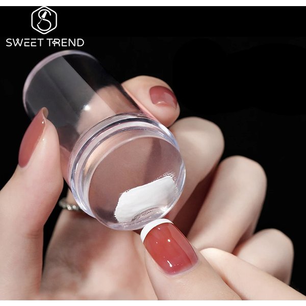 Kit d'estampage pour Nail Art en Silicone Transparent, Design français pour plaque de manucure, sceau de vernis, outils de grattoir à deux côtés, 1 pièce
