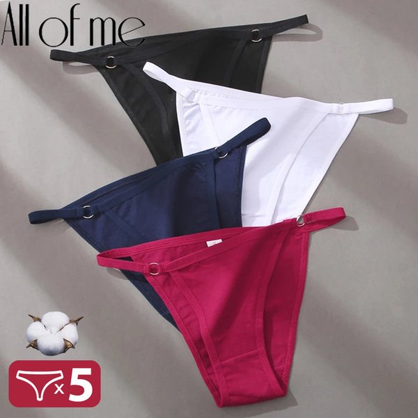 5 Teile/satz Sexy Unterwäsche Baumwolle Höschen Frauen Dessous Weibliche Unterhose Hoop Design Bund Briefs Intime Bikini Panty Frau
