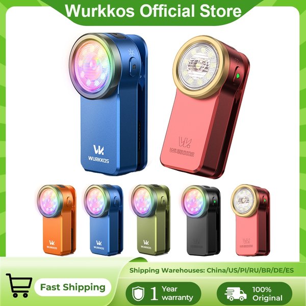 Wurkkos HD03 680LM Mini Latarka Klipsowa USB z Możliwością Ładowania, Kieszonkowa Latarka Reflektorowa/Rozpraszająca Światło, Przenośna Latarka RGB z Magnesem