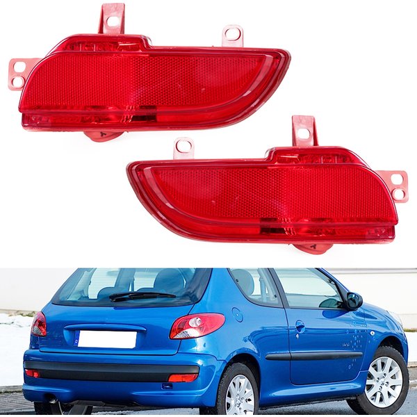 Hinten Stoßstange Licht Für Peugeot 206 207 2009 2010 2011 2012 2013 2014 Reverse Schwanz Nebel Lampe Reflektor Mit birne 6351HA 6350HA