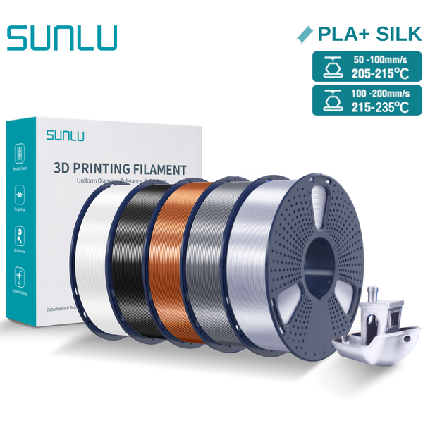 SUNLU 5KG Pla Plus Seide 3D Filament 1,75mm Glänzende Seide Textur Hohe Zähigkeit 3D Druck Filamente für 3D Drucker Schnelle Lieferung