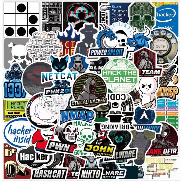 50PCS Hacker Programmierung Netzwerk Coole Aufkleber für Gepäck Skateboard Laptop Motorrad Spielzeug Helm Auto Aufkleber