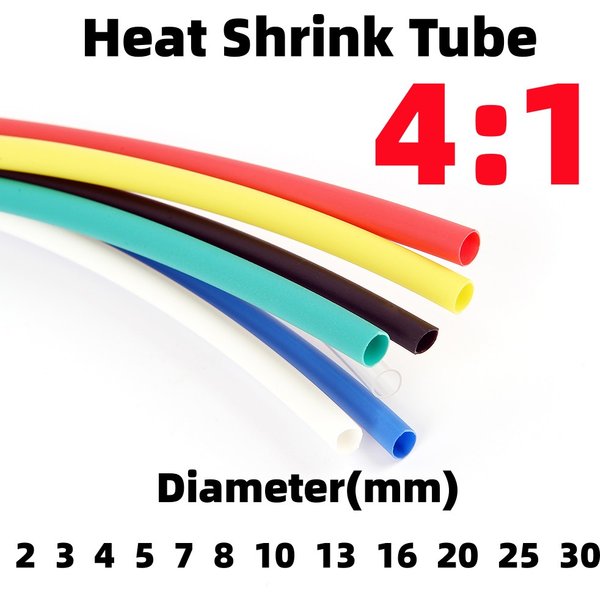 Tube thermorétractable adhésif, tube thermorétractable à double paroi, diamètre intérieur du cercle, 2mm, 4mm, 8mm, 10mm, 25mm, 30mm, couleur, 5m, 4:1