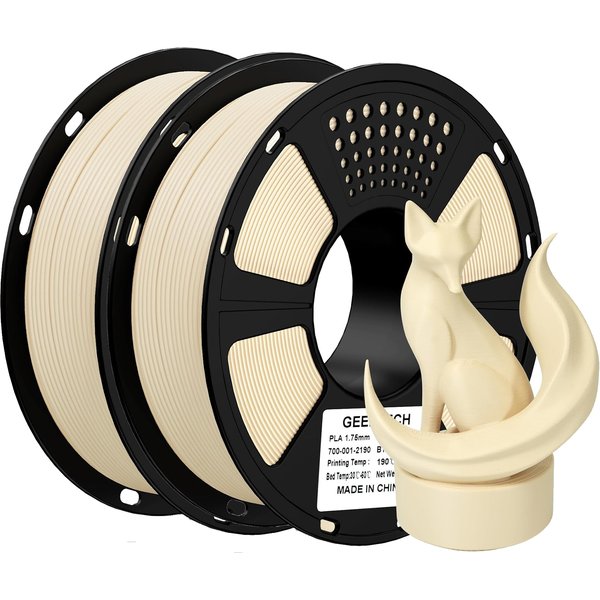 Filament PLA standard GeeTech 2 kg, 1,75 mm, matériau plastique pour imprimante 3D, précision 0,03 mm, compatible avec la plupart des imprimantes FDM