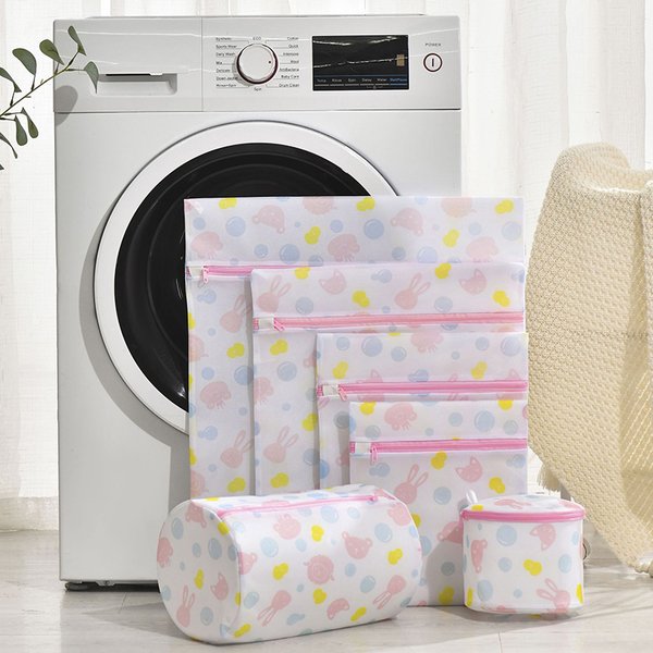 Print Cartoon Animal Laundry Bags Clothes Organize Pouch Fine Mesh Clothes Protect Washing Bag Cute Laundry Bags Household Pouch