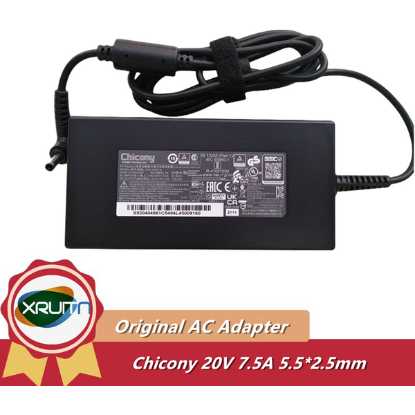 Original Chicony A18-150P1A 20V 7,5A 150W A150A048P AC Netzteil Ladegerät Laptop Netzteil Original mit 5,5*2,5mm Spitze
