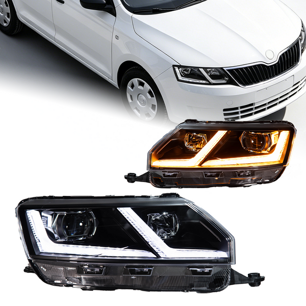 AKD Styling LED-Autolichter für Skoda Rapid NH3 Pre-Facelift 2013-2017 Scheinwerfer LED-Tagfahrlicht Blinker Abblendlicht Fernlicht Vordere Autozubehörteile