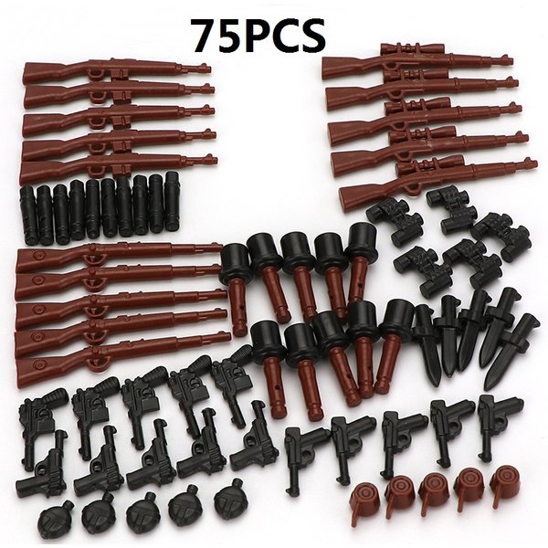 Military WW2 Weapon Guns Soldier MOC SWAT City Playmobil Mini Action Figures Army Police German 98K Parts Building Bricks Toys