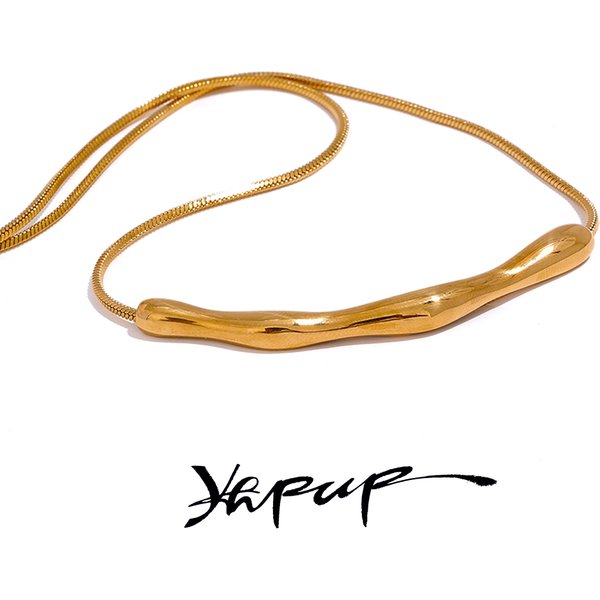 Yhpup nouvelle chaîne en acier inoxydable pendentif moulé étanche clavicule collier femmes 18K or PVD plaqué collier bijoux de haute qualité