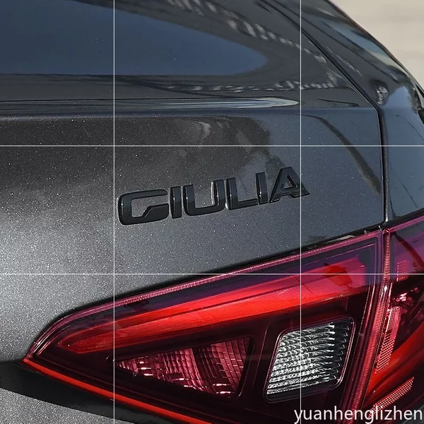 3D ABS Glänzend Silber Schwarz Q2 Q4 Ti Veloce Giulia Stelvio Buchstaben-Emblem Kofferraum-Aufkleber für Alfa Romeo Tuning-Zubehör
