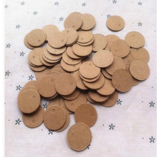 Étiquettes Rondes en Carton Kraft de 2x2cm, pour Vêtements, Emballage Vierge, Carte d'Identité, Cadeau, Lot de 1000 Pièces