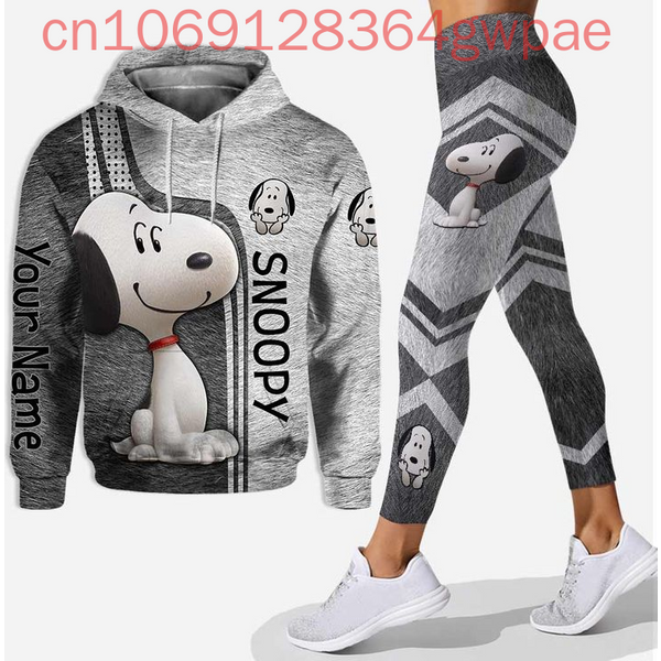 Custom Name Snoopy Hoodie Leggings Sets-image