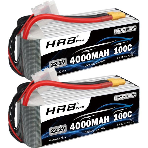 HRB 6S Lipo batterie 22.2V 4000mah RC Drone batterie 100C avec connecteur XT90 pour RC voiture camion RC avion 550 700 hélicoptère