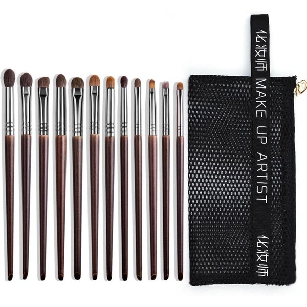 OVW 9/12 pièces Panceau Maquillage yeux cheveux naturels pinceaux de Maquillage ensemble Kit cosmétique maquillage outil de beauté pli brosse Eyeliner sourcils