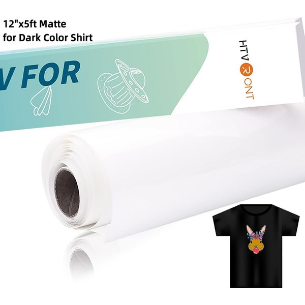 HTVRONT 12 "X 5FT Vinyle HTV par Sublimation pour chemises de couleur foncée/clair Vinyle de transfert de chaleur pour tissu de coton par Sublimation