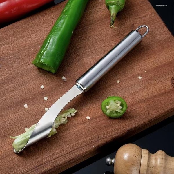 Gemüsehobel, Schneider, Entkerner, Samenentferner, Tomaten, Pfeffer, Edelstahl, Gadgets, Obstgerät, Entkern, Jalapeno