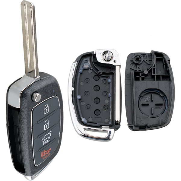 4 Buttons Car Remote Key Shell Auto Case Replacement Parts Fit for Hyundai / Santa-/ Fe Sonata-/ Tucson- Accent I30 / I40 / I45