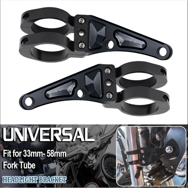 Universal 33mm-58mm Scheinwerfer Halterung Schellen Gabel Rohr Licht Halter 54mm 49mm 45mm 41mm 37mm Motorrad Bobber Cafe Racer
