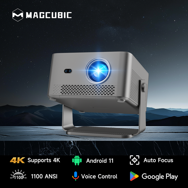 Magcubic HY450GTV W Google TV Stick Projektor 4K 1080P HDR10 1100 ANSI Autofokus Keystone WLAN Heimkino-Projektor