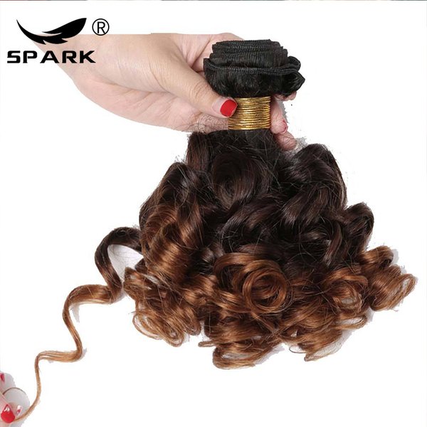 Lots de Cheveux Humains Ombrés Brésiliens 1b/4/30 Bouclés et Volumineux – Ondulations Courtes – 3 Lots