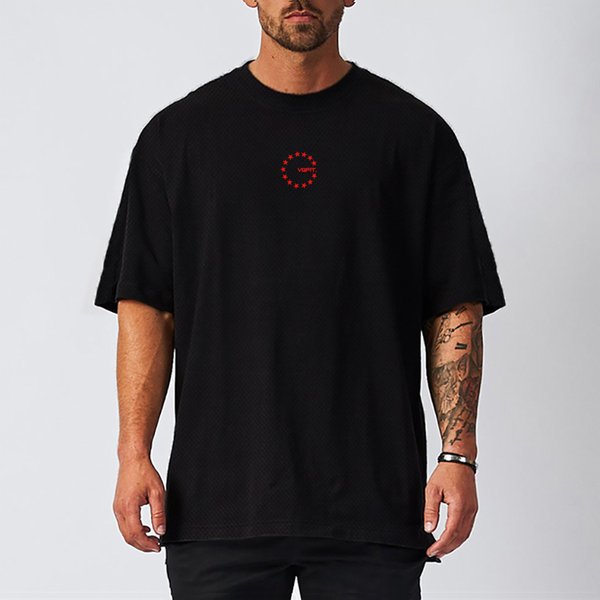 Männer feuchtigkeit transportierende übergroße lose T-Shirt Sommer Mesh schnell trocknen Sport Fitness Kurzarm Tops Fitness studio Laufen Training T-Shirts
