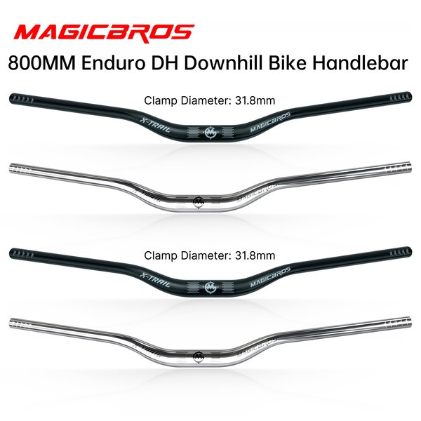 Kierownica rowerowa MAGICBROS 800mm, średnica uchwytu 22.2mm, średnica mocowania 31.8mm/35mm, podwyższenie 35mm, do Enduro/DH Downhill/Rowerów Górskich