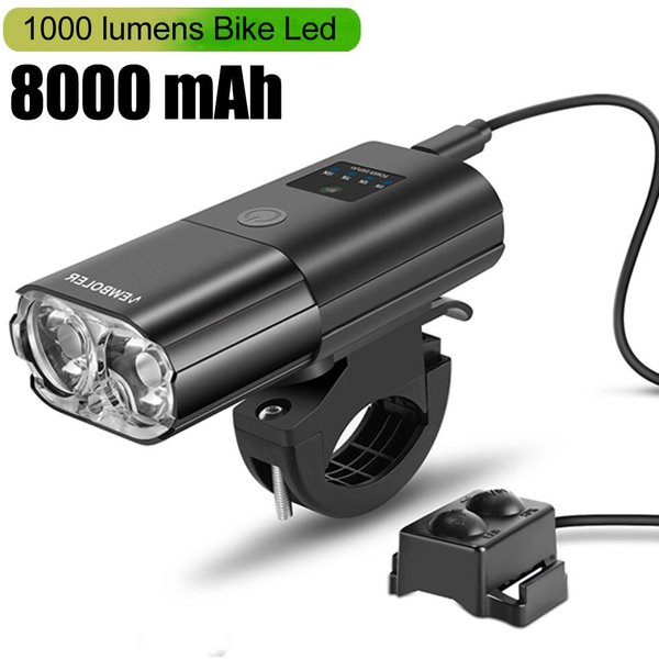 Fahrrad licht 1000lumen 4000mah bike scheinwerfer power bank taschenlampe lenker usb lade mtb road radfahren highlight
