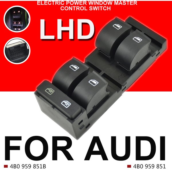 Electric Window Switch for Audi A6 S6 1998-2004 C5 4B0 959 851B,4B0959851B,4B0959851,4B0 959 851