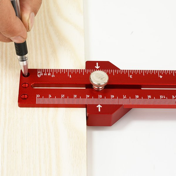 Woodworking 10 inch Line Ruler Positioning T-Type Line 45 Degree 260mm Scriber Gauge Aluminum Alloy For DIY Measuring Tools