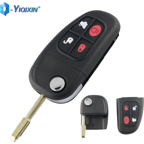 YIQIXIN Flip Car 4 Button Blank Shell For Jaguar S-Type XJ XK XJ8 X-Type Replacement FO21 Blade Smart Control Key Cover Pad Case