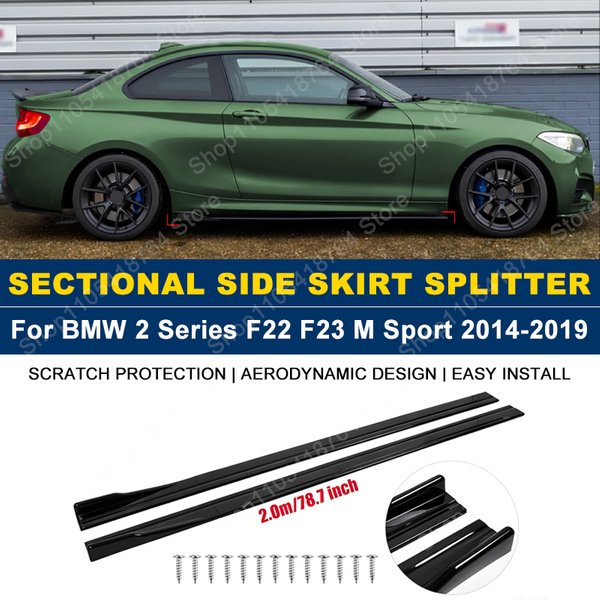 Extensions de bas de caisse pour BMW Série 2 F22 F23 M Sport 2014-2019 2M 78,7" en plastique ABS, tuning extérieur de voiture