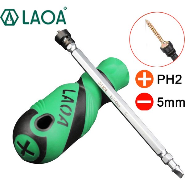 LAOA tournevis magnétique S2 acier allié tournevis Philips PH2 avec anneau de magnétisme tournevis outils à main