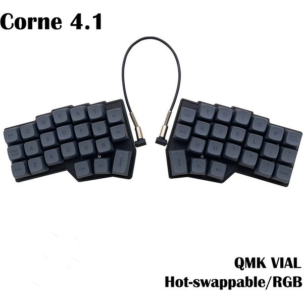 Corne V4.1 Split Ergonomie Hot-Swap-fähige mechanische MX-Tastatur, kabelgebunden, South RGB VIAL, vollständig drehbar