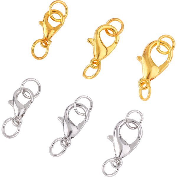 10Set Stainless Steel Lobster Clasp Jump Rings Connectors Clasp For Bracelet Necklace Chains DIY Jewelry Making 10/12/14mm