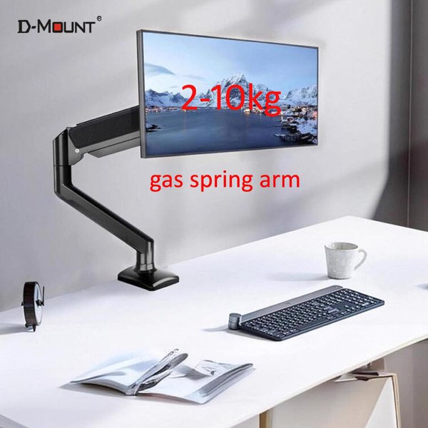 D-MOUNT D80 métal aluminium 2-10KG 13 "-32" moniteur support de bureau bras à ressort à gaz plein mouvement rotation pince 0-60mm œillet