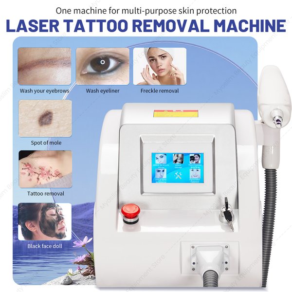 2000W Q-Switched Nd:YAG-Laser Tattooentfernungsmaschine zur Entfernung von Augenbrauen-, Eyeliner-Tattoos, Sommersprossen und Muttermalen