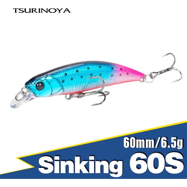 TSURINOYA INTRUDER 60S Sinking Minnow Fishing Lure 60mm 6.5g Trout Jerkbait Wobbler Fixed Weight Artificial Hard Baits New Model