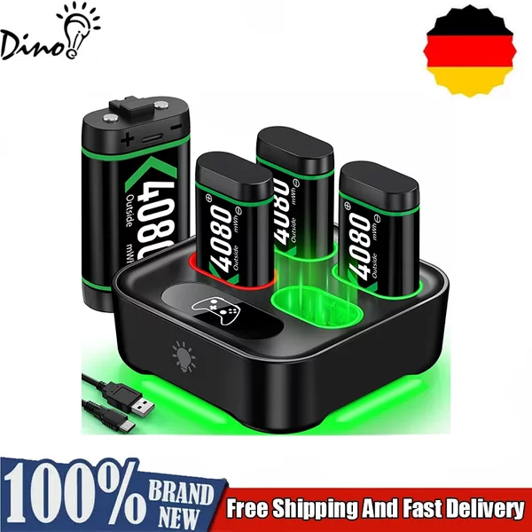 Batterie rechargeable DinoFire pour manette Xbox One, 4 batteries de 4800 mWh pour Xbox One/Xbox Series X/S, accessoires de charge