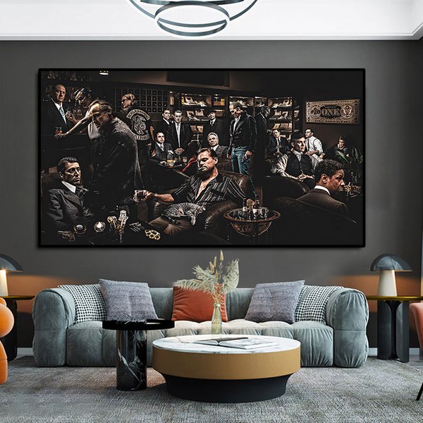 Affiches de film parrain étoile imprimées les gangsters, Club de cigare, fête, groupe Photo, peinture sur toile imprimée pour décoration de salon et de maison