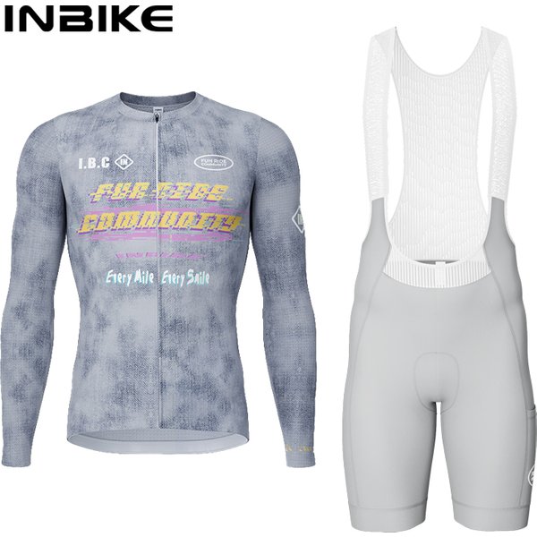 INBIKE – maillot de cyclisme pour hommes, ensemble à manches longues, séchage rapide, respirant, vêtements de vélo pour hommes, cuissard à bretelles, vêtements d'équitation