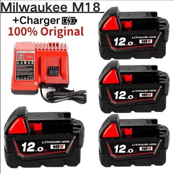 100%For Milwaukee M18 18V 12000mAh 18650 Lithium Replacement Battery For Milwaukee 48-11-1860 48-11-1850 48-11-1840 Tool Battery