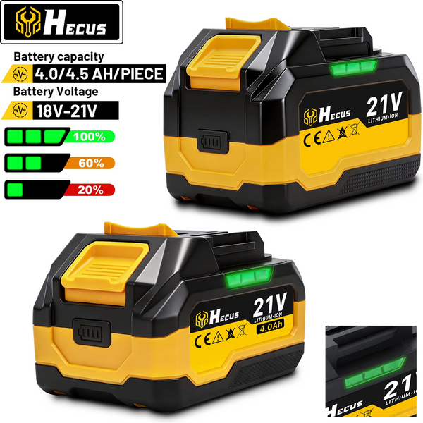 Batterie lithium rechargeable Hecus 4.0AH 4.5AH avec indicateur LED, pack de batterie électrique pour outils de serrage et de coupe, compatible avec la batterie Makita 18V.