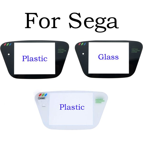 White Black Plastic&Glass Material Protective Screen Cover Lens Replacement for Sega Game Gear GG Lens Protector