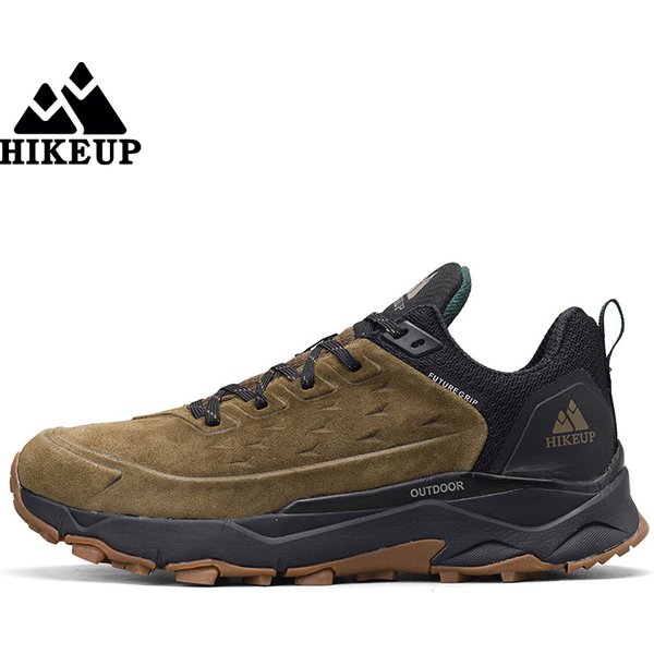 HIKEUP Wanderschuhe für Herren, Outdoor-Sport, Camping, Jagd, Wanderschuh, Wildleder, echtes Leder, atmungsaktiv, rutschfest