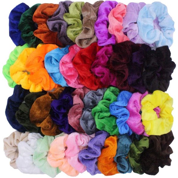 10pc Women Hair Scrunchies Velvet Solid Color Band for Girls Ponytail Holder Rubber Bands Ties Accessories headbands gumki