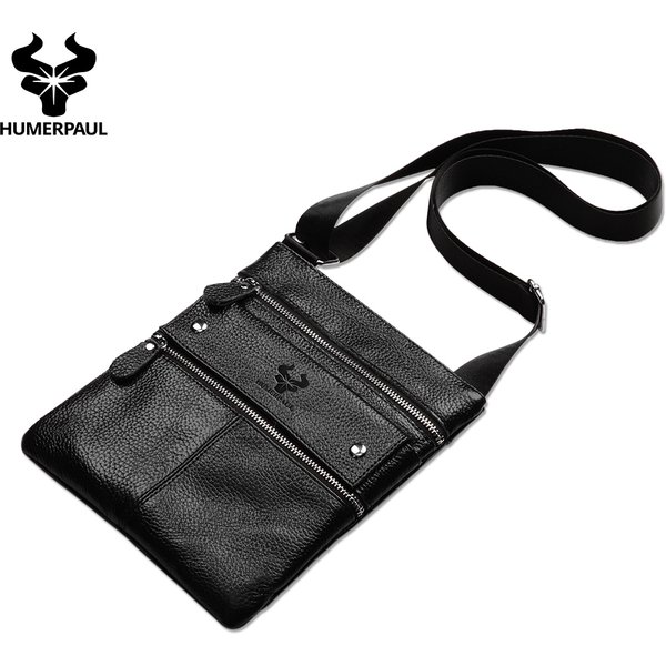 HUMERPAUL sacs à bandoulière en cuir véritable pour hommes sac à bandoulière de grande capacité multifonction sac de messager de voyage court