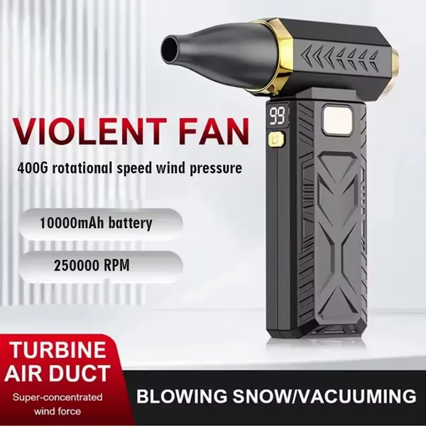 M18 ventilateur Turbo sans brosse 400000 tr/min puissant nettoyeur de poussière électrique Portable 53 m/s type-c charge ventilateur violent