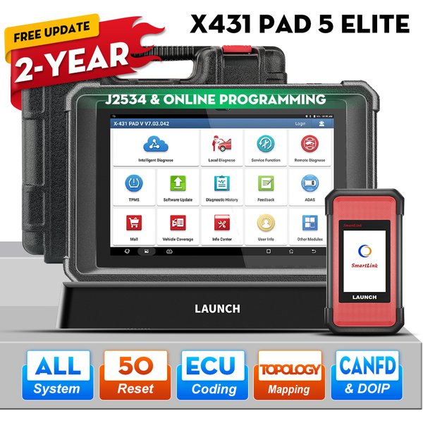 LAUNCH X431 PAD 5 ELITE SmartLink C Online-Programmierer CAN FDDOIPJ2534 Diagnosewerkzeuge Auto OBD OBD2 Scanner X-431 PAD V